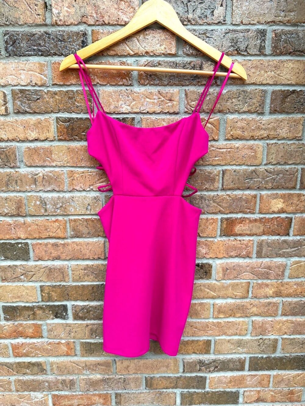 Hello Molly Hot Pink Cutout Strappy Mini Dress XS US 2